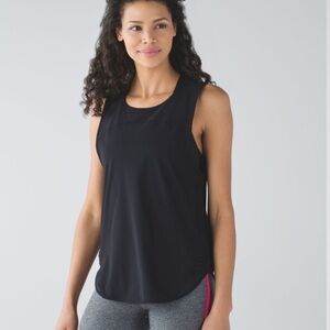 Lululemon Making Moves Tank with Mesh and Side  Ruching Black Medium